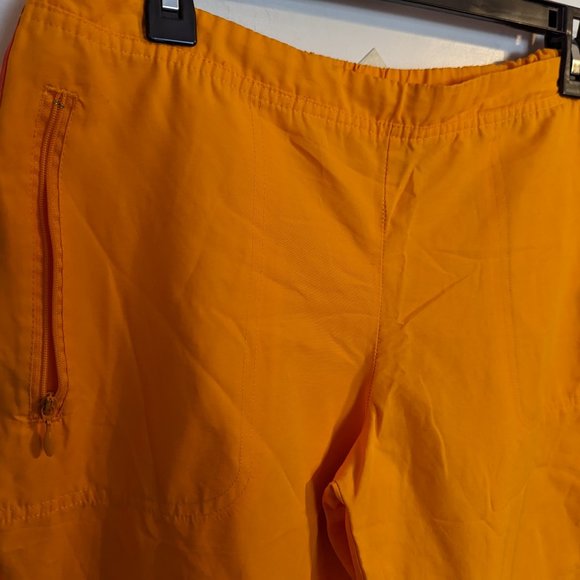 Nike Dri-FIT Athletic Pants Bright Orange Capri Length Zip Pockets Ladies sz L - Picture 2 of 8